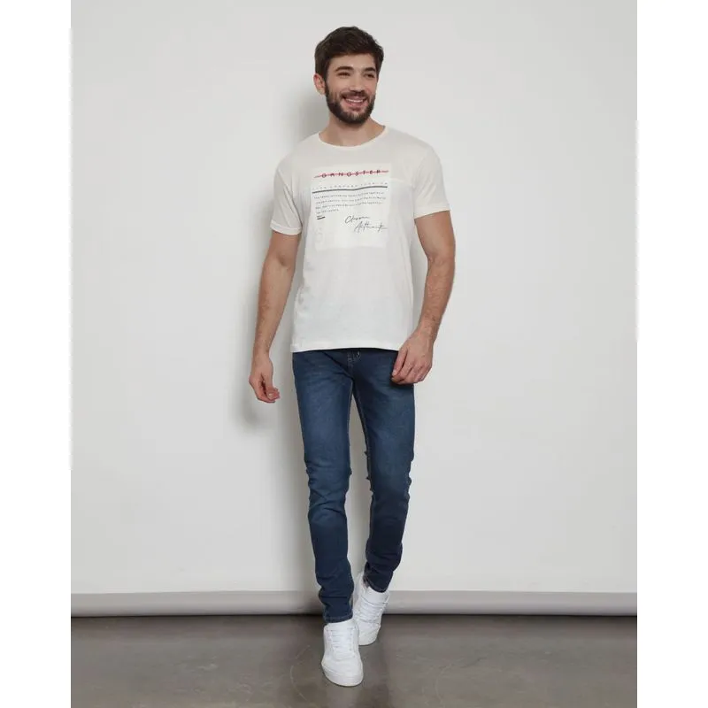 Calça Jeans Masculina Slim Com Bolsos Azul 38