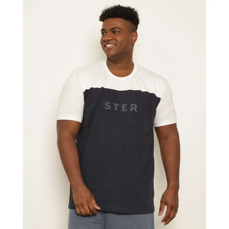 Camiseta Plus Site Masculina Gangster Com Recortes Manga Curta Off White G3