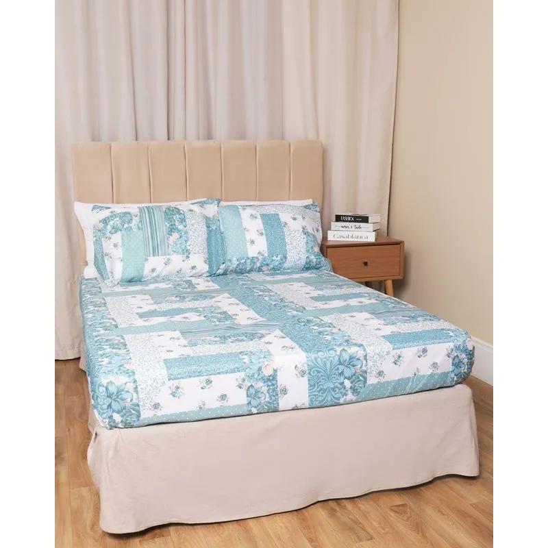 Jogo De Cama King 3 Peças Arte E Cazza Estampa Floral Azul UN