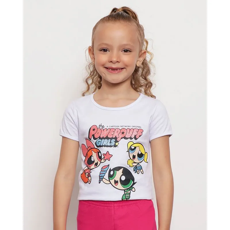 Camiseta Infantil As Meninas Superpoderosas Manga Curta Branca 8