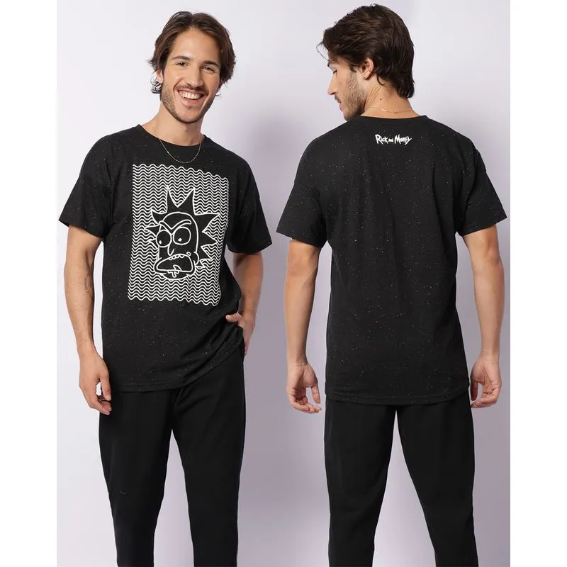 Camiseta Masculina Manga Curta Rick And Morty Preta GG