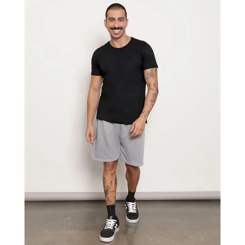Bermuda Masculina Moletinho com Bolso Cinza P
