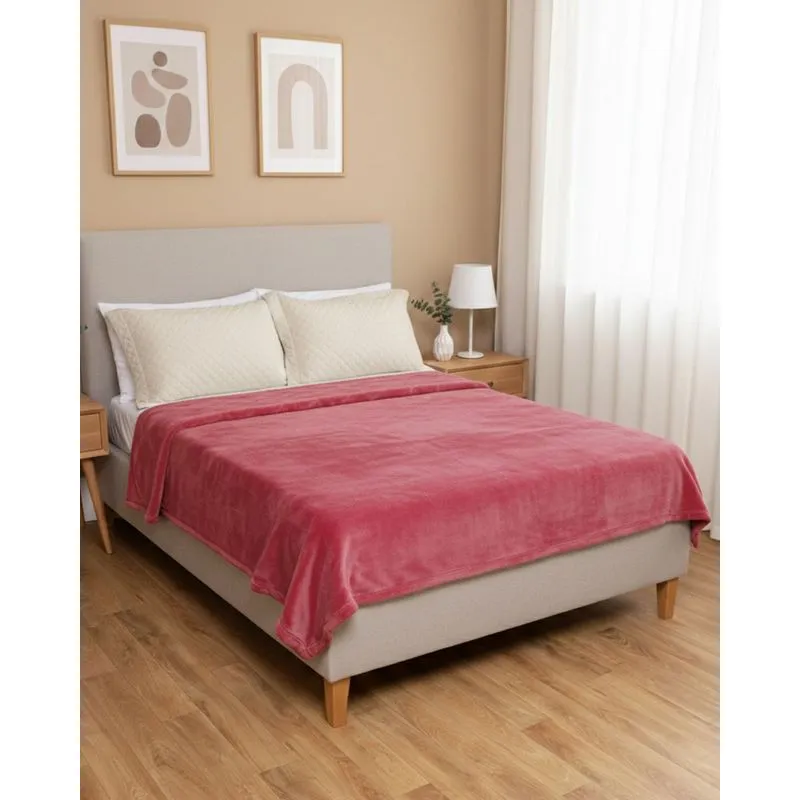 Manta Queen Andreza Fleece 220cm x 240cm Rosa UN