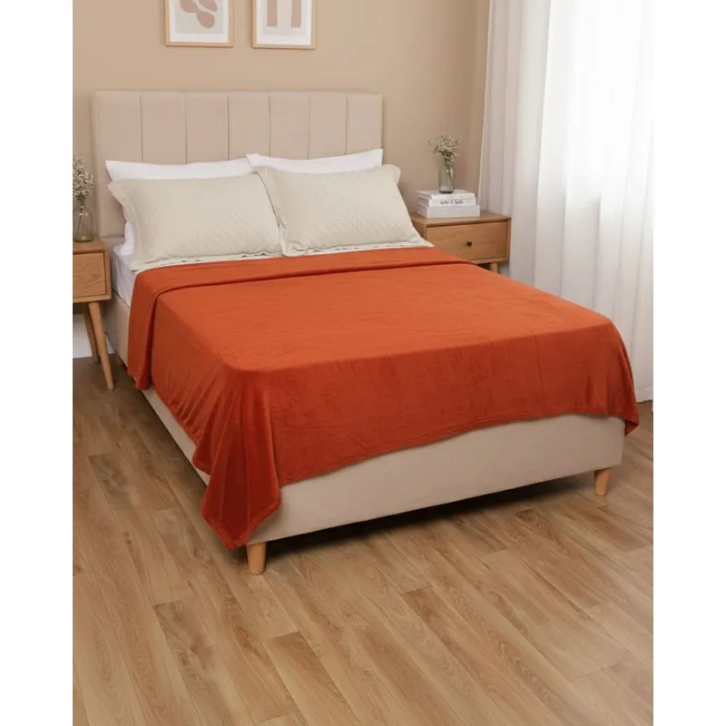 Manta Casal Fleece Andreza Lisa Terracota UN