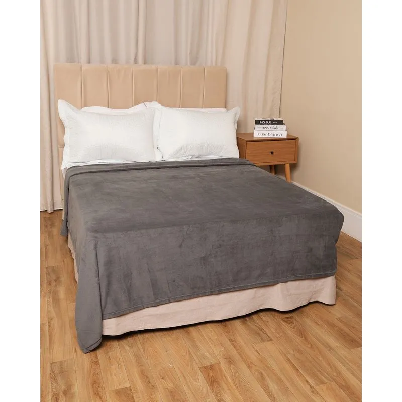 Manta Casal Andreza Ultra Soft Fleece Cinza UN