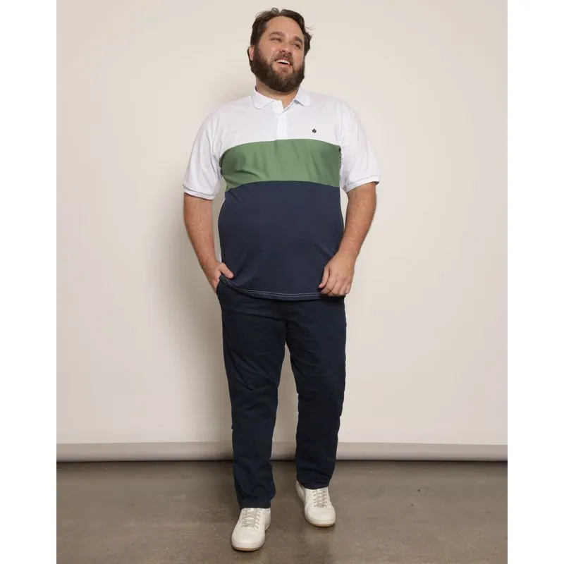 Calça Plus Size Masculina Sarja Slim Marinho 52