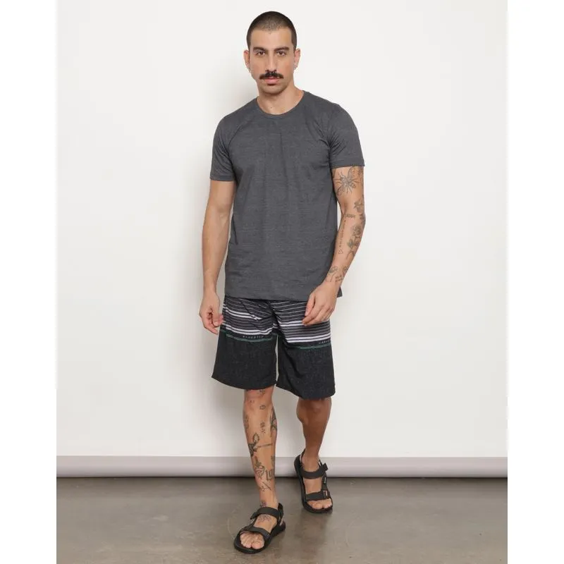 Bermuda Masculina Reta Gangster Listrada Preta 38
