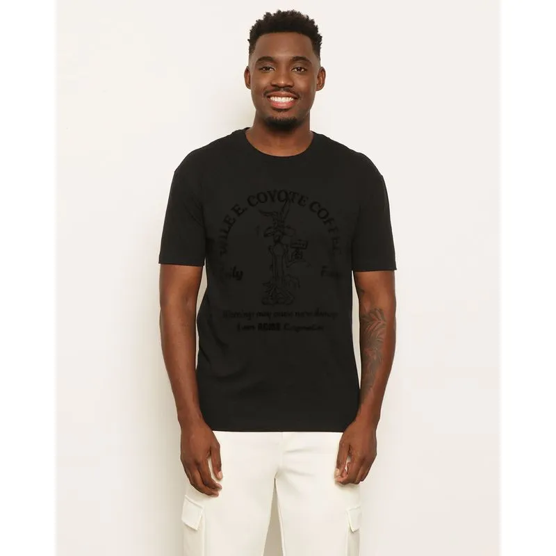 Camiseta Masculina Warner Coyote Manga Curta Preta P