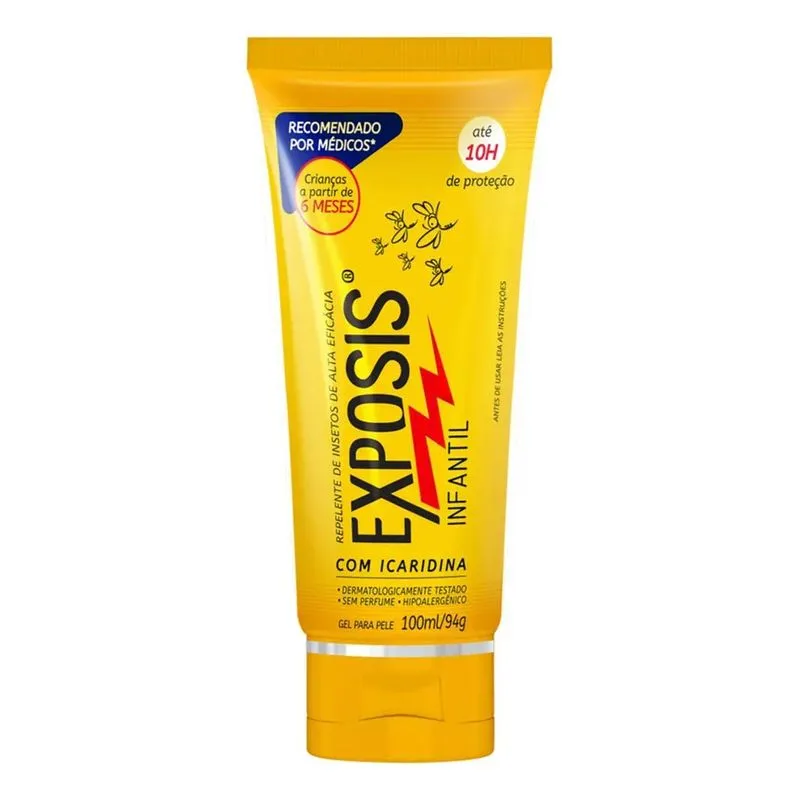 10x Repelente Infantil Exposis Repelente Icaridina Gel 100m