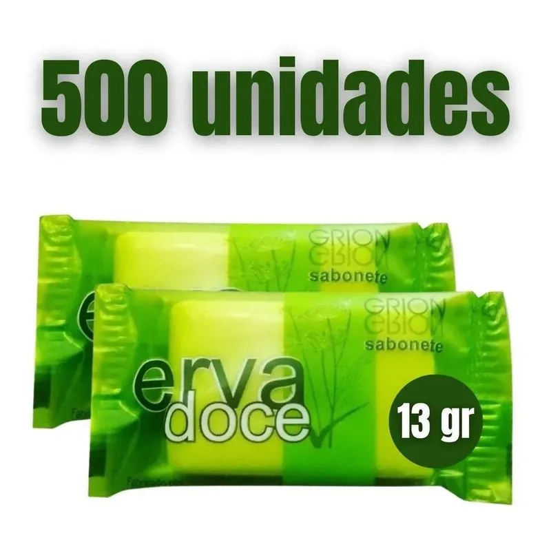 10x Kit Mini Sabonete 13 Gr Hotel Motel Pousada Erva Doce