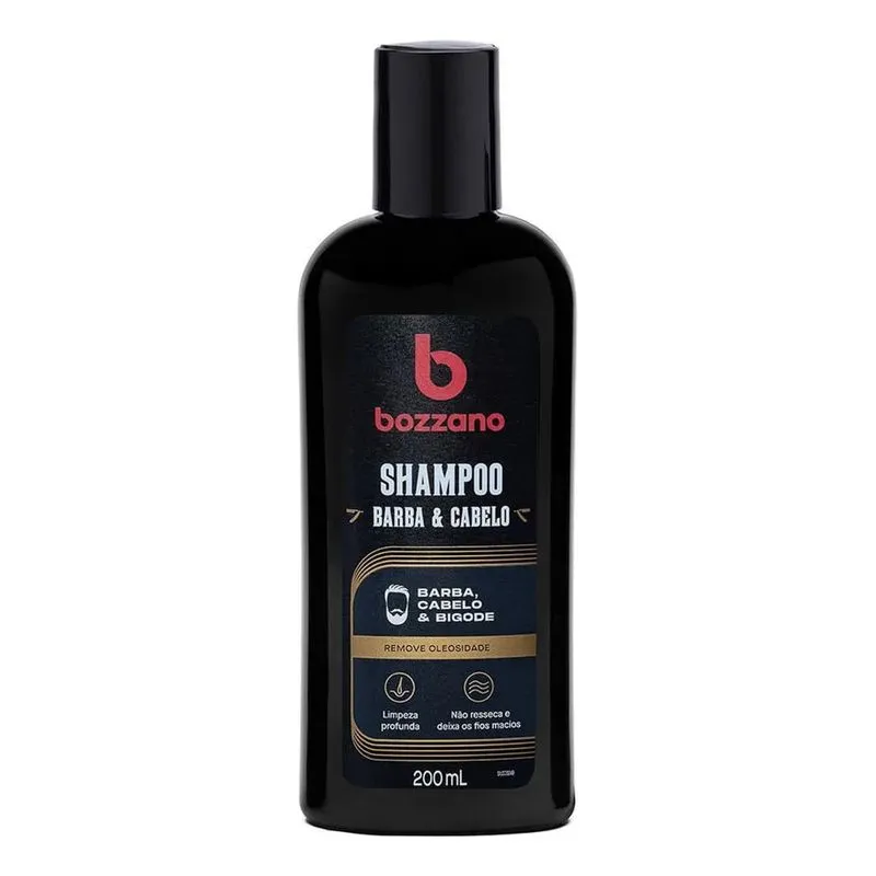 10x Shampoo Bozzano Barba E Cabelo Remove Oleosidade 200ml
