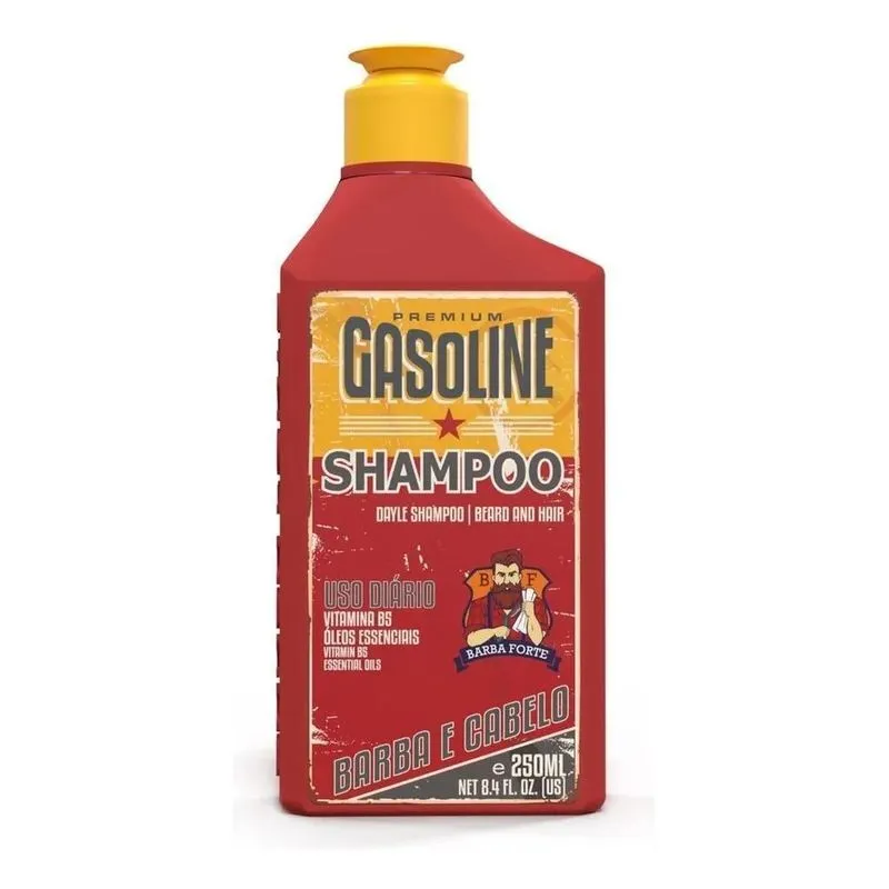 10x Shampoo Gasoline Uso Diário Barba Forte Brilho Cabelo 2