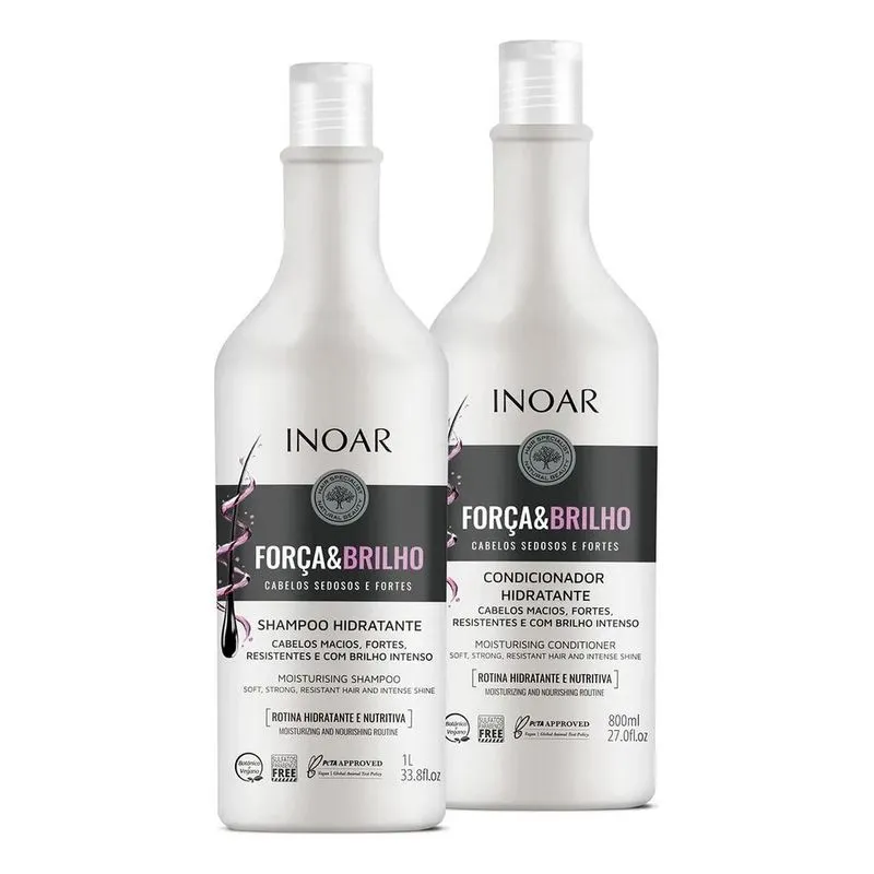 10x Inoar Kit Força E Brilho Shampoo 1 Litro E Cond. 800ml