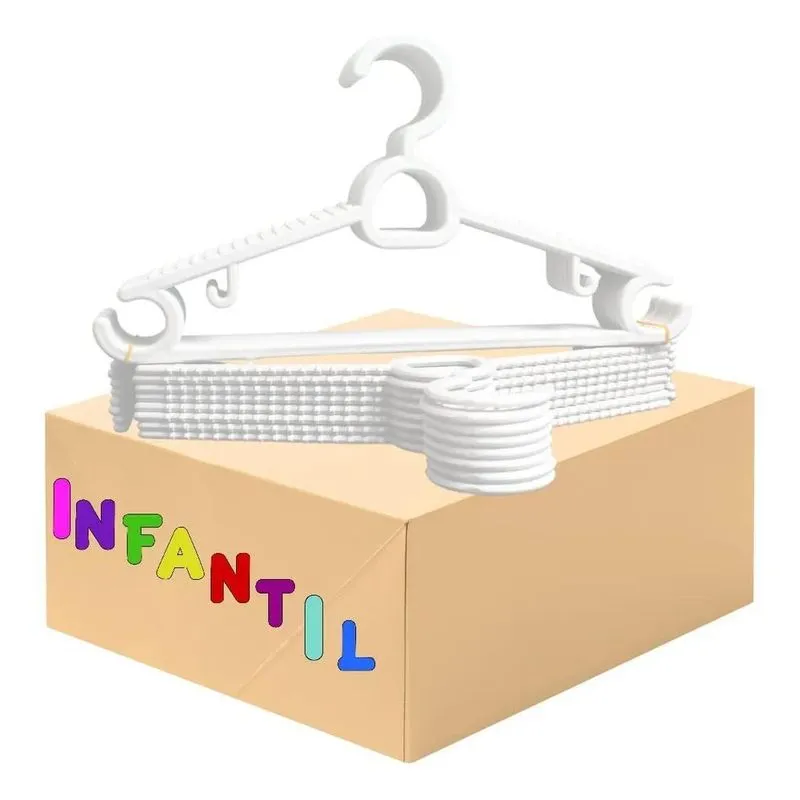 10x Cabide Infantil Antideslizante Kit 30 Cabides Calças Ca