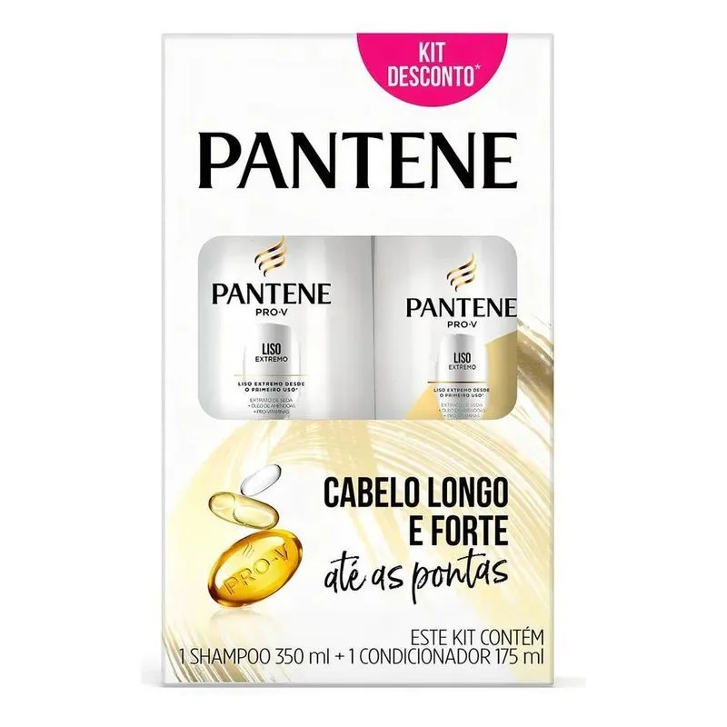 10x Kit Pantene Liso Extremo Shampoo 350ml + Condicionador