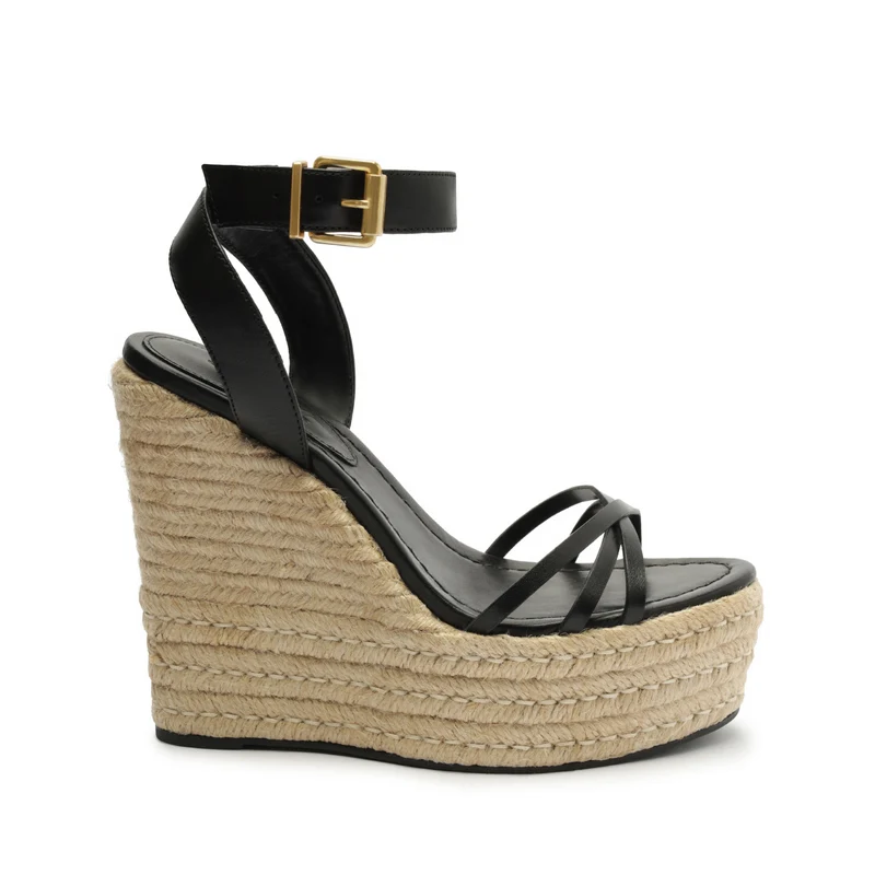 Alexandra Leather Sandal 6 / Black / Atanado Leather