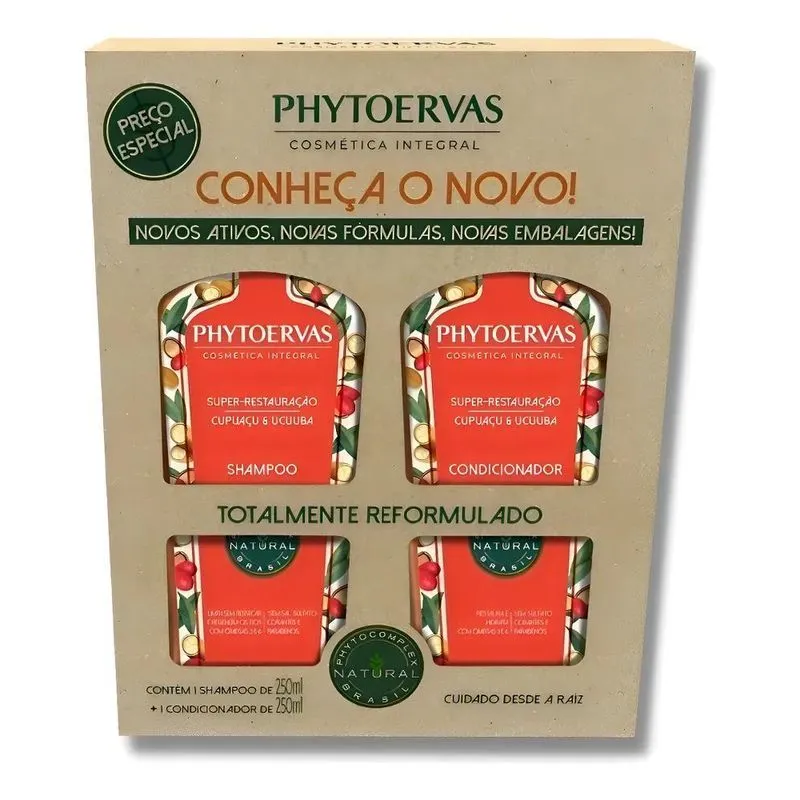 10x Phytoervas Kit Super - Restauração Shamp 250ml + Cond 2