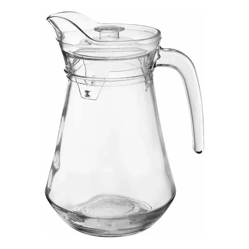 3x Jarra Vidro Com Tampa Transparente 1,3l Casambiente- Javi