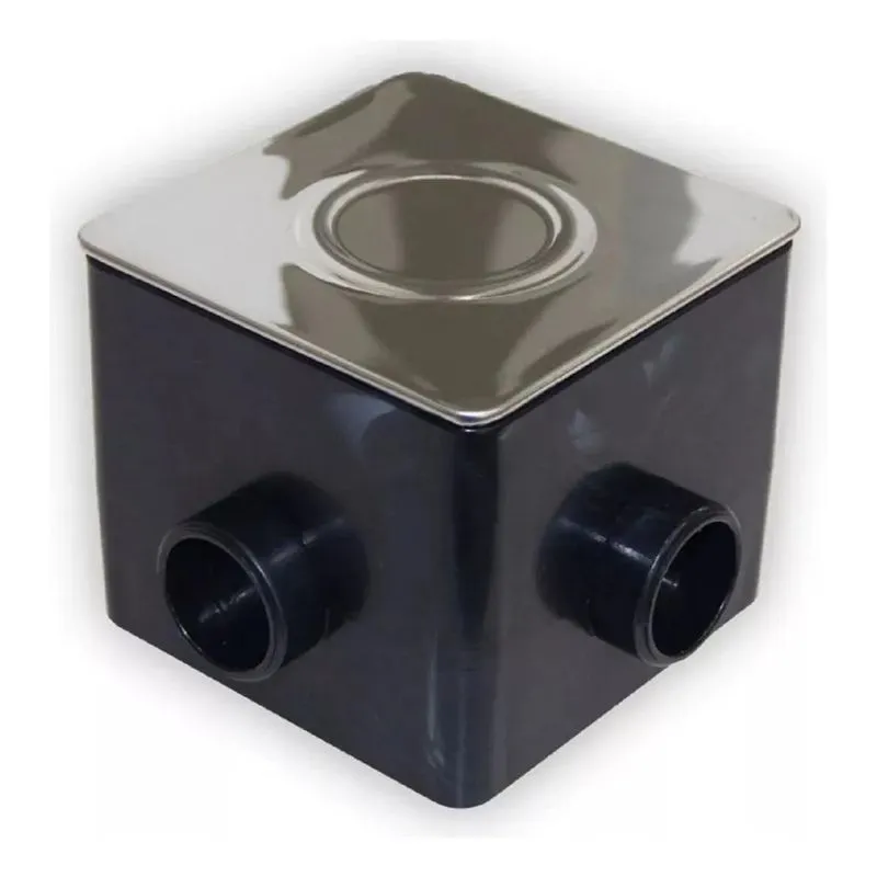 3x Caixa De Passagem Quadrada Con Regulagem Tampa Inox Brust