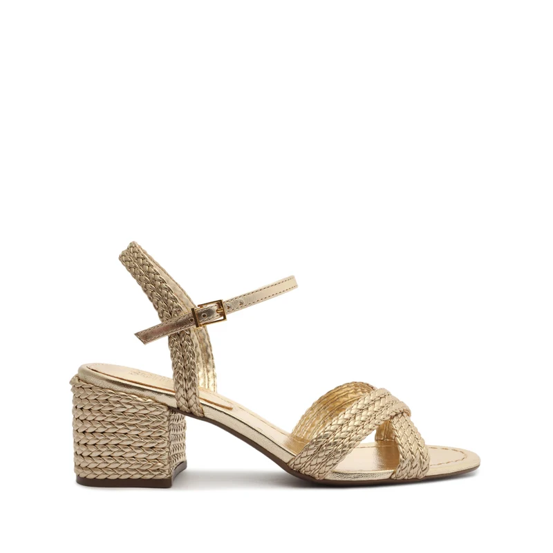 Karima Block Metallic Nappa Sandal 5 / Gold / Metallic Nappa