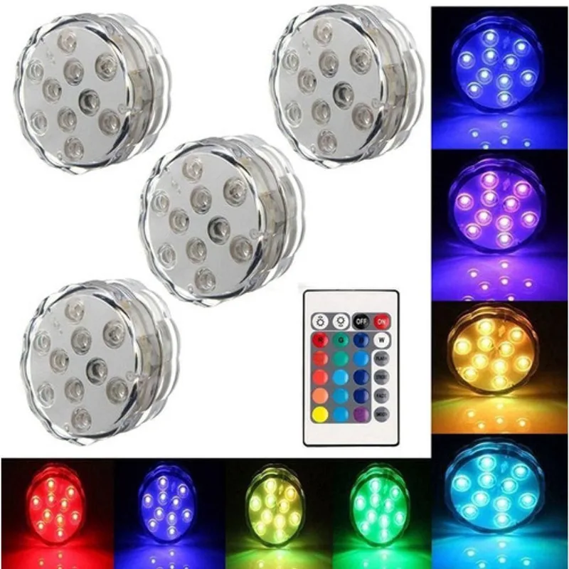 8 Led Pilha Para Aquario Piscina Jardim Prova Dagua Rgb