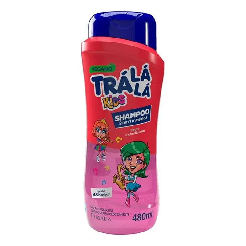 5x Shampoo 2 Em 1 Infantil Rosa Trá Lá Lá Kids