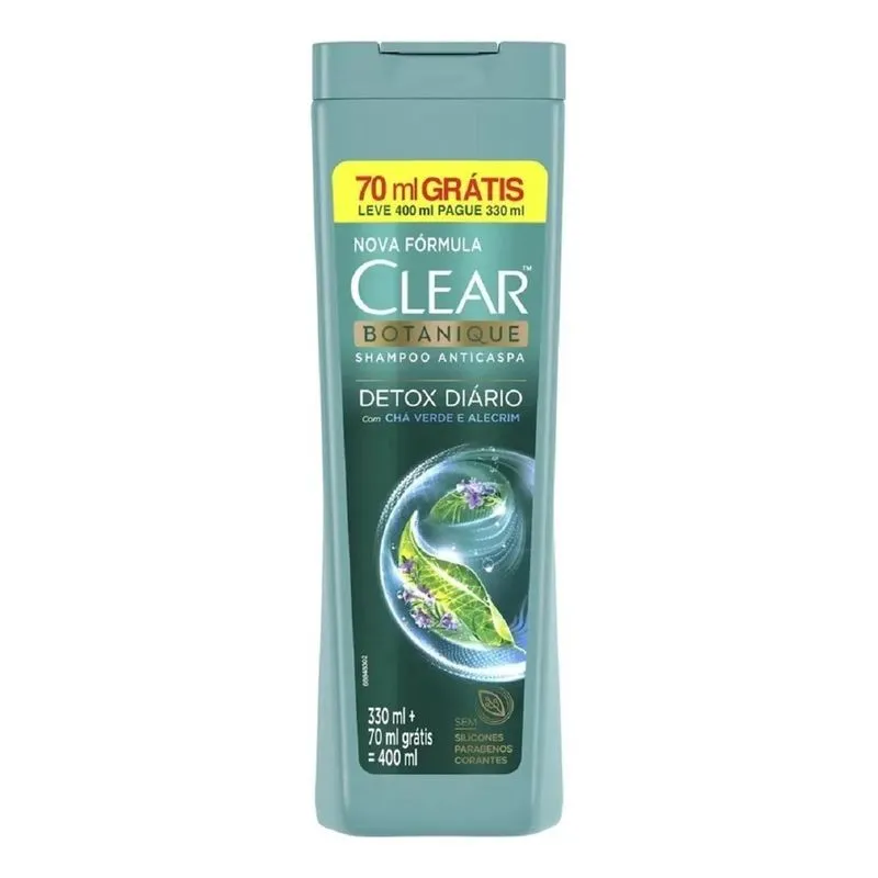 5x Shampoo Anticaspa Clear Botanique Detox Diário Frasco L