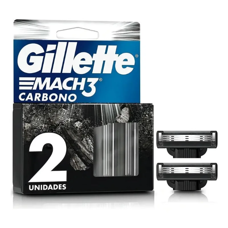 5x Pacote X2 Refil Máquina De Barbear Mach3 Carbono Gillet