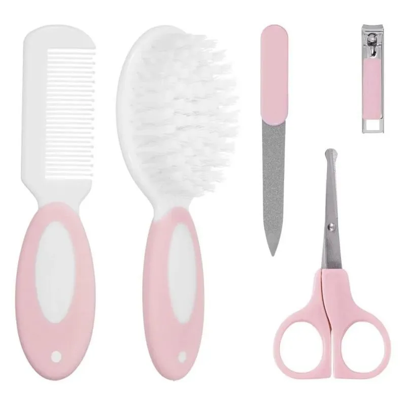 2x Kit De Higiene Cuidados Do Bebê 5 Peças 0m+ Rosa Buba