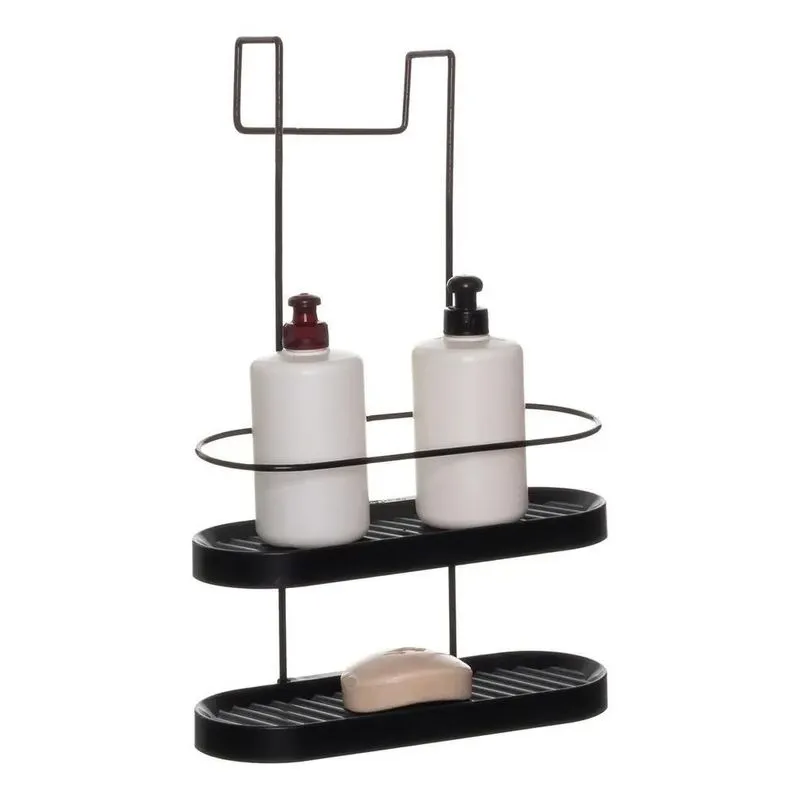 2x Prateleira Dupla Suporte Shampoo Para Box Banheiro Aram