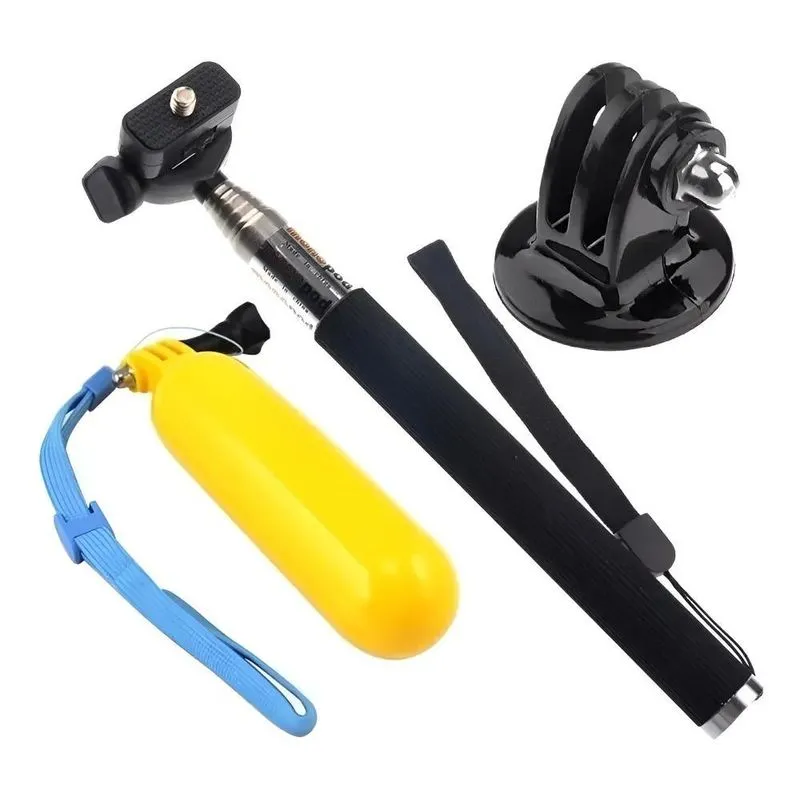 2x Gopro Bastao Retratil Monopod + Flutuante Flutuador + T
