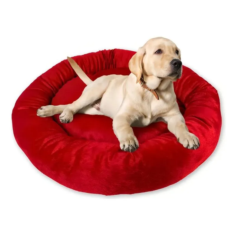 2x Cama Redonda De Pelúcia Aleplush Para Cães E Gatos G, V