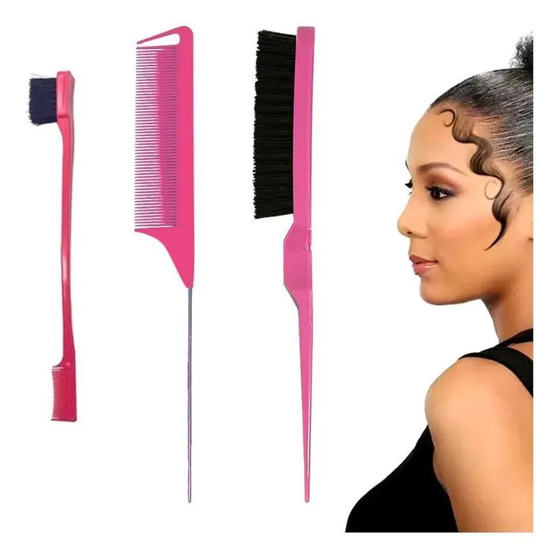 3x 3 Escova Escovinha Pente Baby Hair Sobrancelha Cabelo Lac