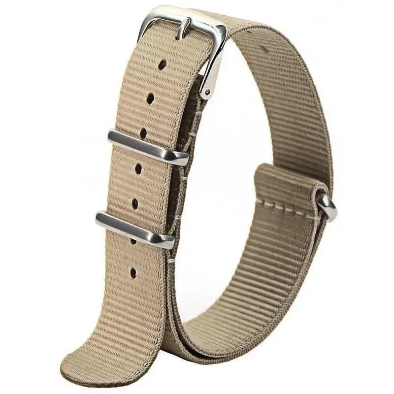 2x Pulseira 20mm Nylon Poosy Nato Zulu Work Creme