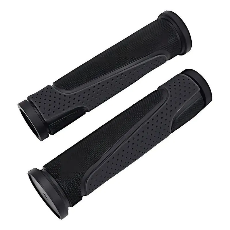 2x Manopla De Bicicleta Gta - Borracha, 125mm, Preto