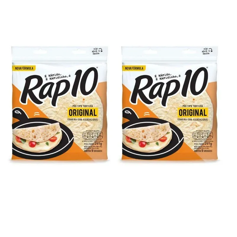 Rap10 Tradicional Tipo Tortilha 297g - Kit 02 Pacotes