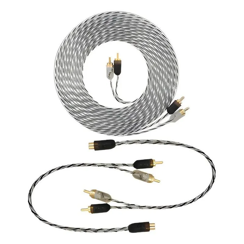 2x Rca Taramps 5m Blindado + Cabos Y Injetados Ouro Blinda
