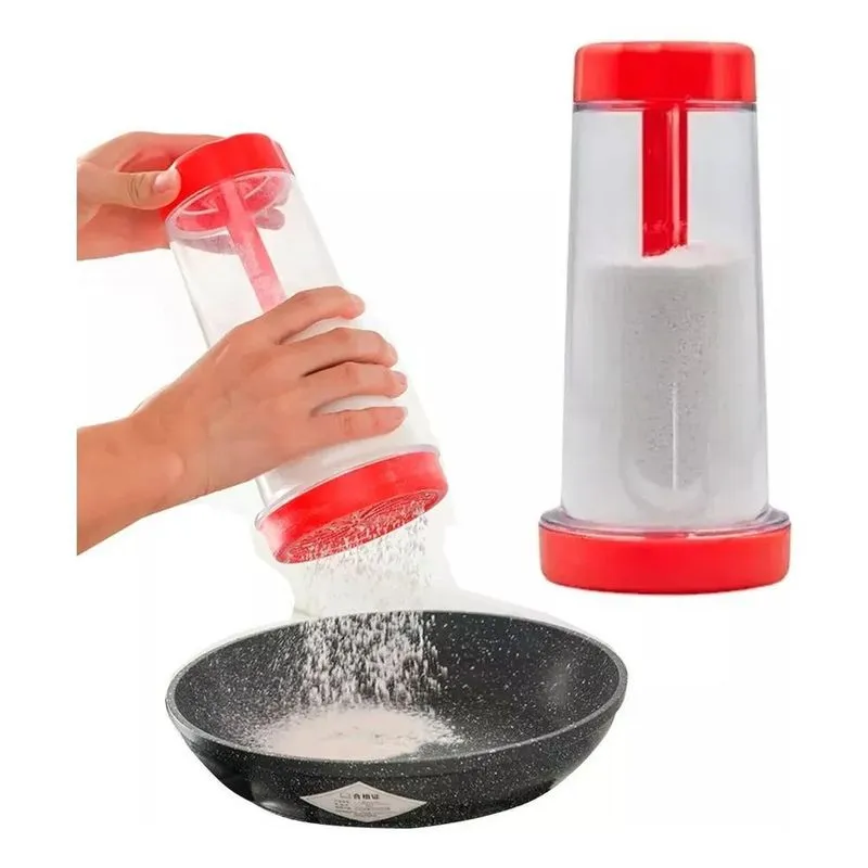 2x Tapioqueira Peneira Polvilhador - Armazena Tapioca Beij