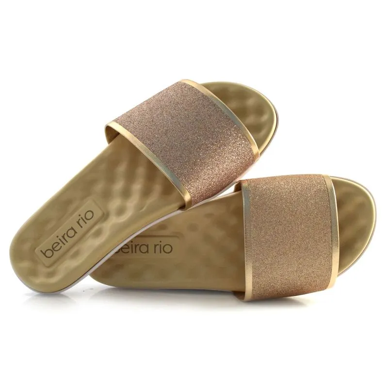 Chinelo Slide Feminino Beira Rio Ouro Rosê 8360.353.26508 37
