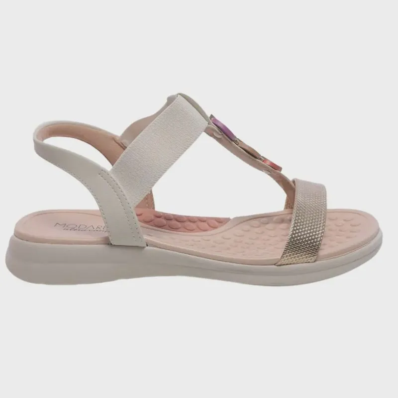 Sandália Modare Casual Conforto Flat Pedras Feminina