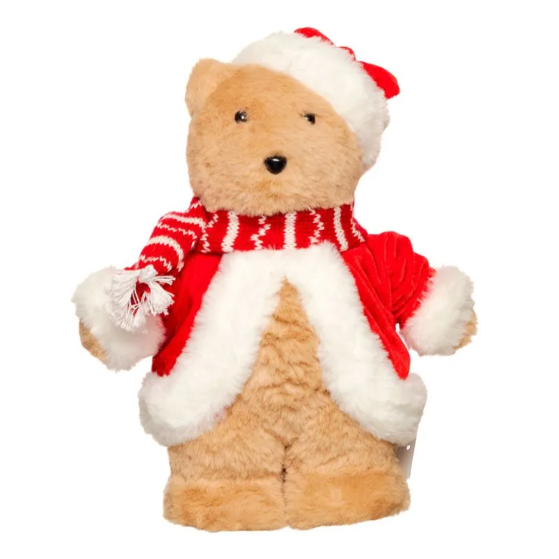 Urso Polar Natalino 27cm em Poliéster Bela Flor