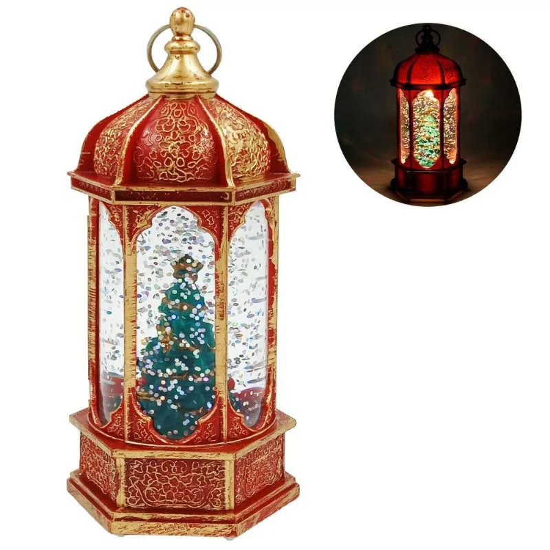 Luminária Árvore De Natal 14x6cm em Plástico Bela Flor Luminária Natalina Papai Noel Led 14x6cm em Plástico Bela Flor