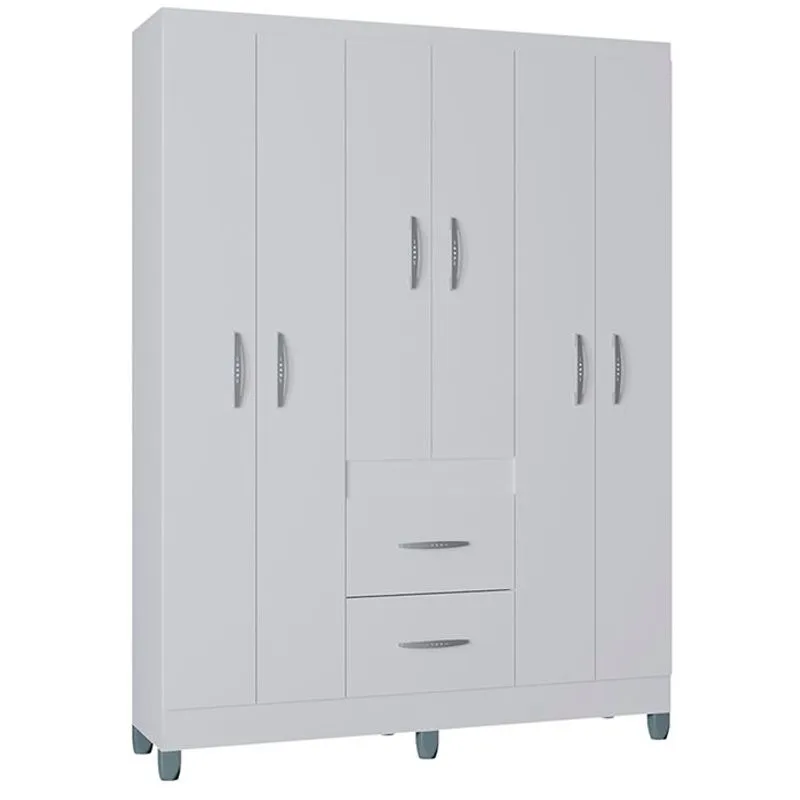 Roupeiro Solteiro 6 Portas 838 Branco poqq