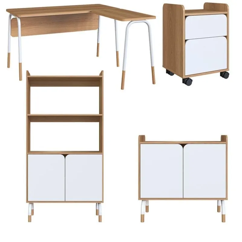 Conjunto Escritorio Office 4 Peças 28001x96x97x98 Hanover Branco Hanover Artesano Hanover Branco
