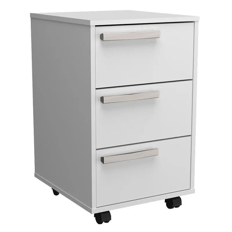 Gaveteiro Para Escritorio Gamer 40x65 Cm 3 Gav B26 Branco Novam Branco