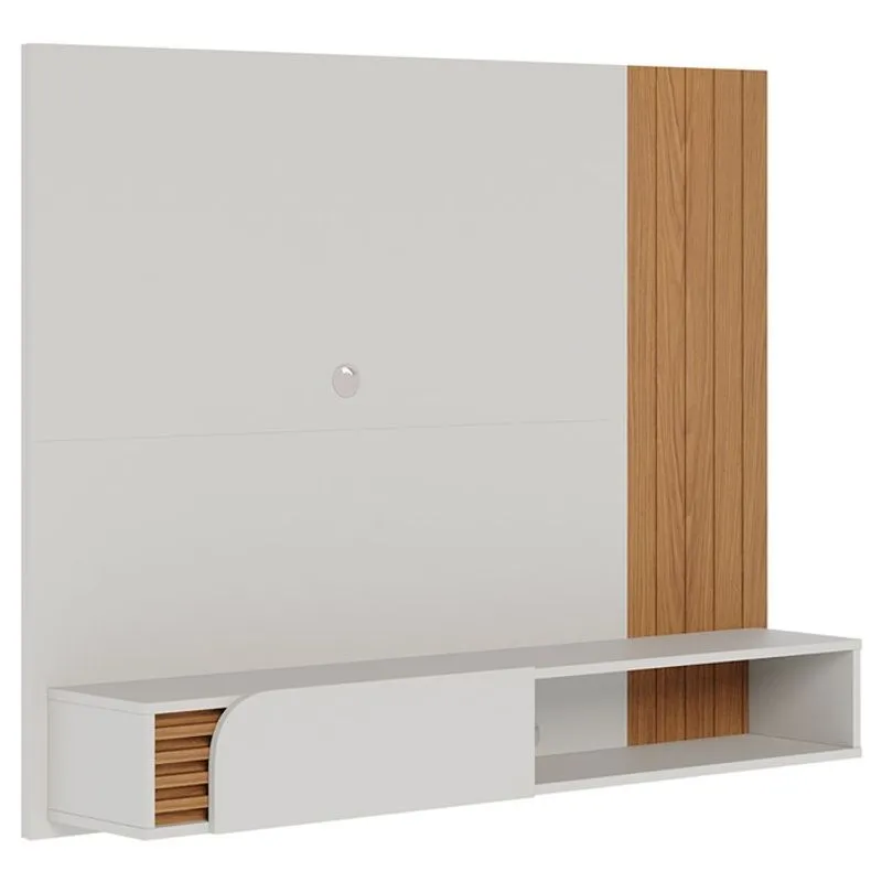 Painel Home Suspenso Tv 60 Polegadas Jurere Off White Matte Freijo Clb