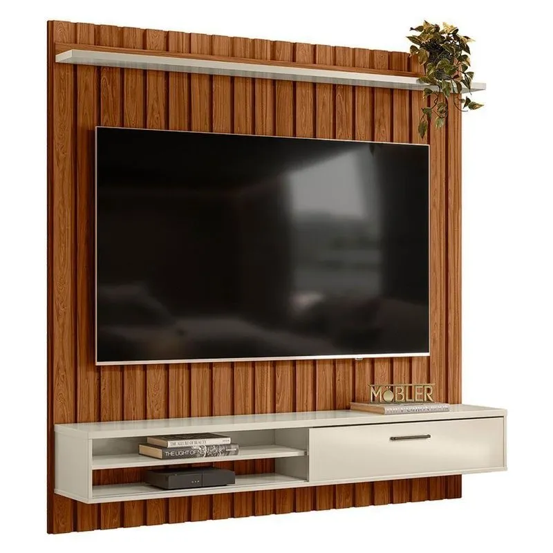 Painel Home Suspenso Tv 75 Pol 5005888 Cinamomo Mell Off White Mbl Cinamomo Mell Off White