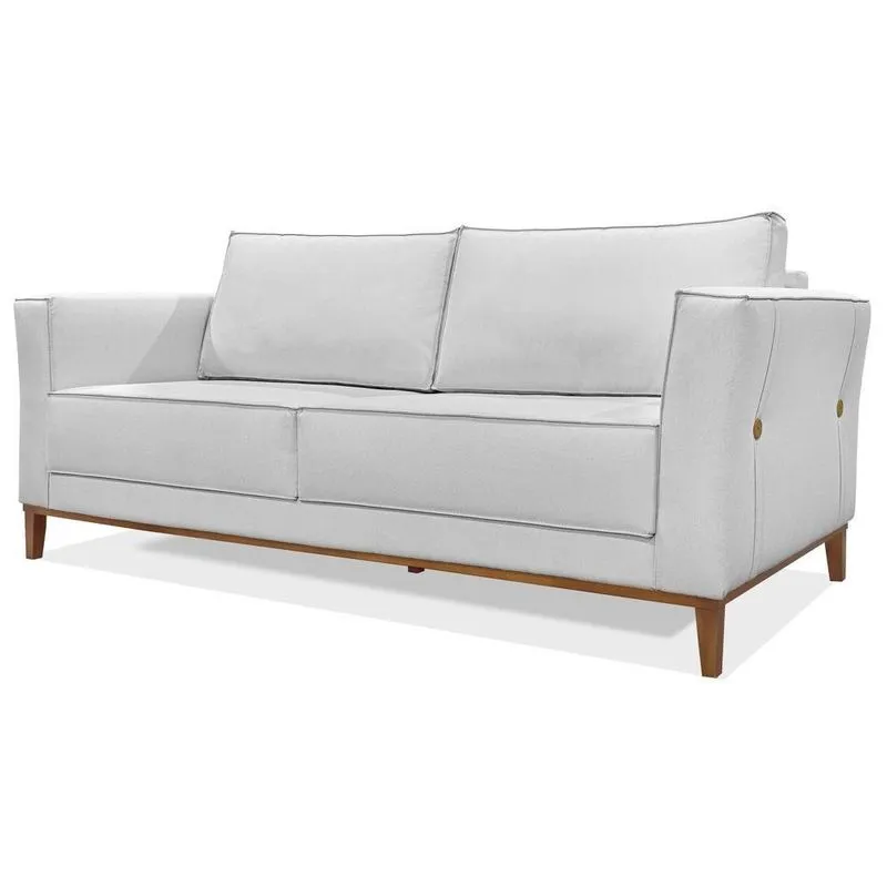 Sofa Balli 2 Lugares 170cm Pes Madeira Linho 221 Grigio Ezz Grigio