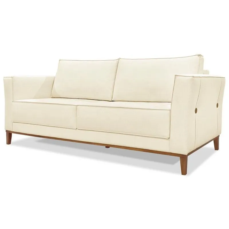 Sofa Balli 2 Lugares 170cm Pes Madeira Linho 221 Perola Ezz Perola