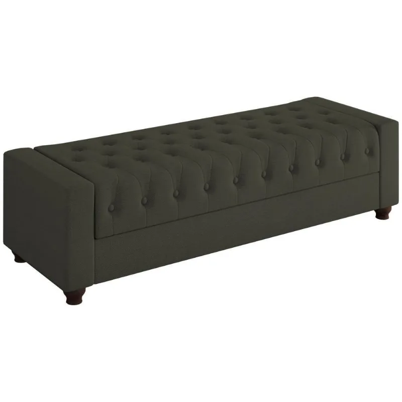Recamier Calçadeira Bau 140 Cm Pes Mdf Parri Linho Sl 74 Peer Sl 74